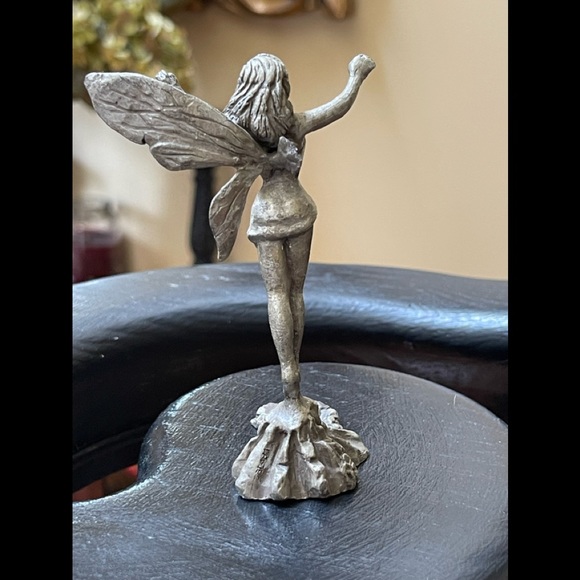 4” Tall 1981 Gallo Pewter Fairy Faerie Pixie Figurine Crystal - Picture 2 of 13